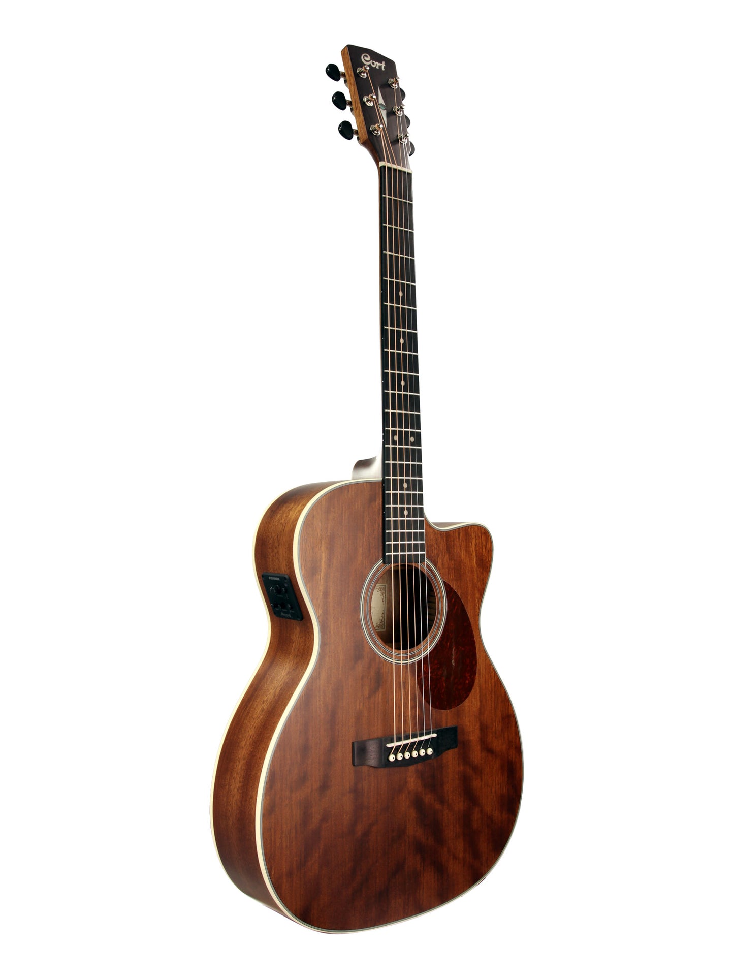 L100-OC, forme Orchestra Model pan coupé, table acajou massif, fond & éclisses acajou, EQ Fishman Presys II, naturel satiné