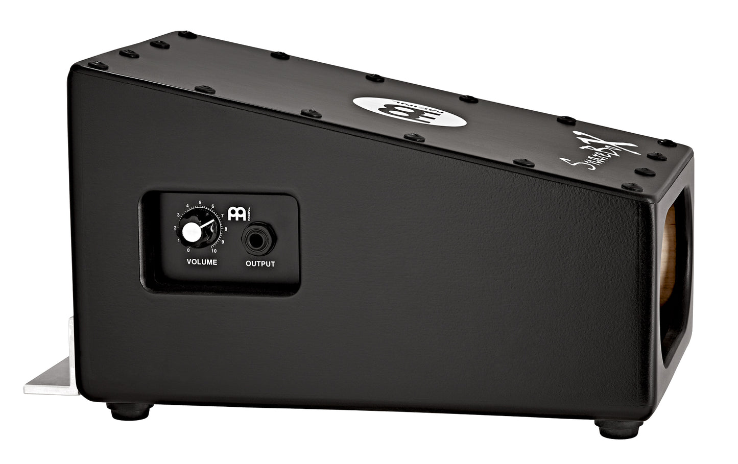 SNAREOX PRE-AMPLIFIE MEINL NOIR + BATTE L, ÉVENT A L'AVANT, BOULEAU, RAIL DE MONTAGE EN ALUMINIUM, SNARE, PIEZO
