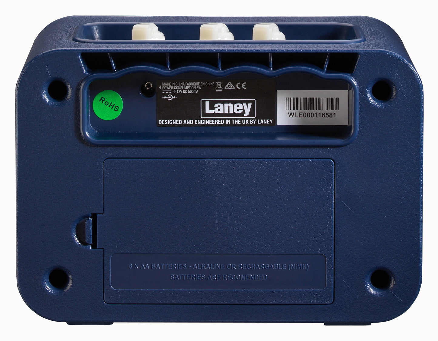 Ampli guitare 3W, look Lionheart, HP 3", 2 canaux, connectique LSI, bleu