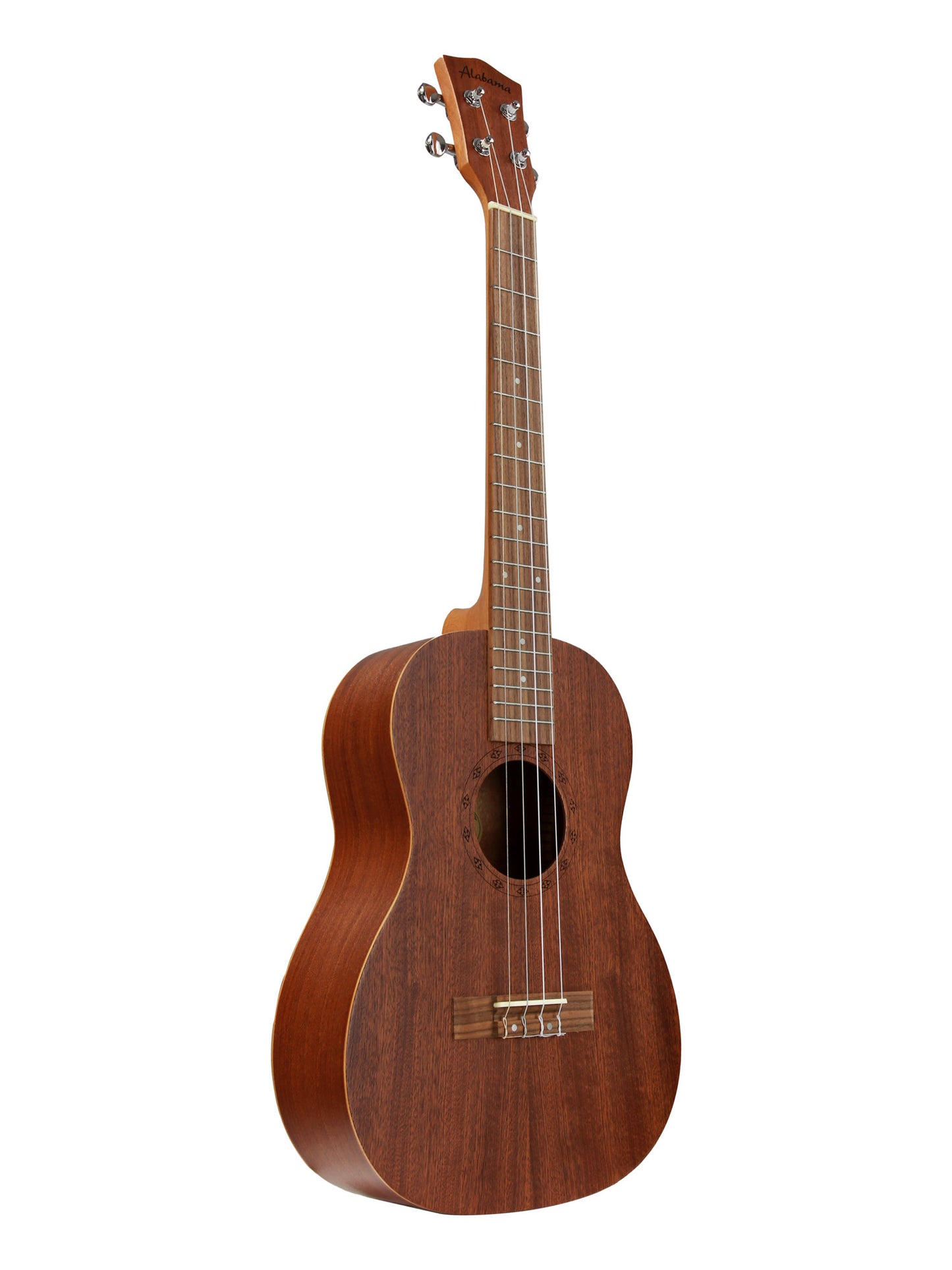 Ukulélé Baryton, table sapele, fond & éclisses sapele, rosace gravée, touche & chevalet noyer, avec housse, naturel
