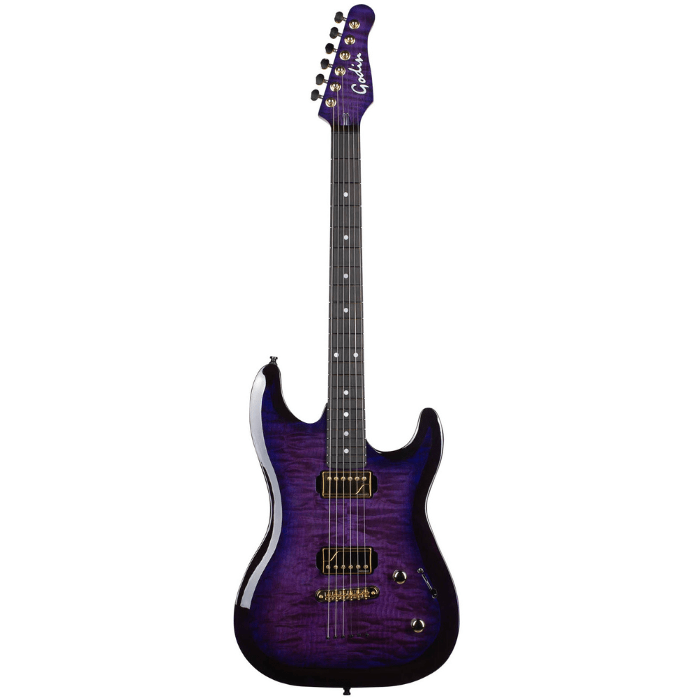 Godin Artisan ST-II Schwarz Amethyst + Etui
