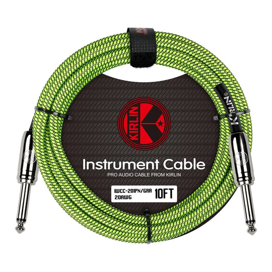 Kirlin IW201-10GR Mono Jack-Jack Gitaarkabel 10 M