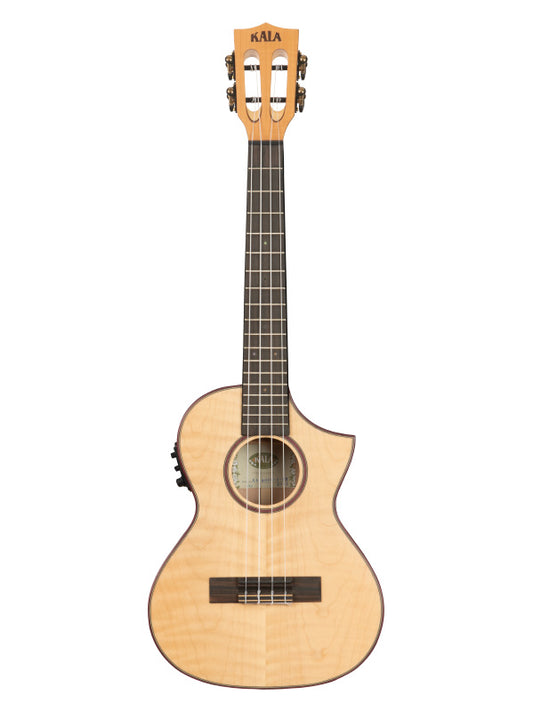 Solid Flame Maple, Tenor Cutaway électro-acoustique, livré avec housse