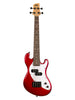 Kala Solid Body U-Bass, 4 cordes, livré avec housse - Metallic Red