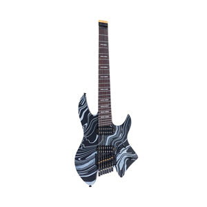 LARRY CARLTON X6 Headless 7 Black Swirl