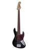 Sadowsky MetroExpress, Standard JJ, 5-saitig, Fretless mit Linien, Linkshänder – Schwarz, Morado