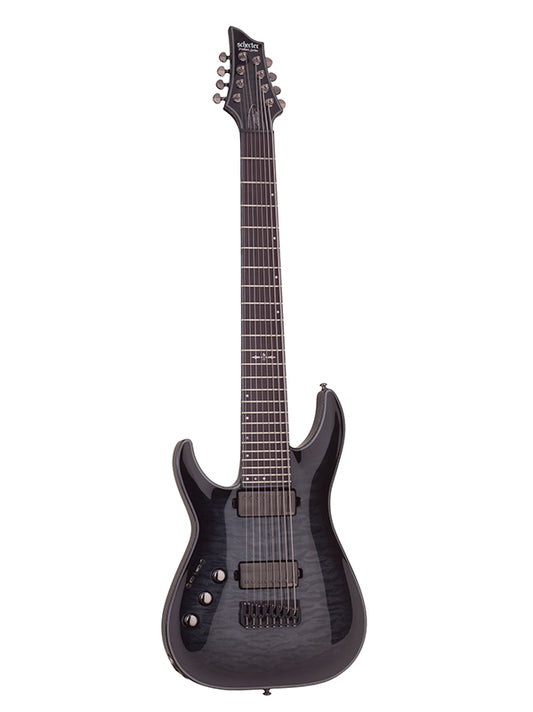 Schecter Hellraiser C-8 Hybrid, gaucher - Trans Black Burst