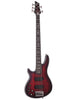 Schecter Hellraiser Extreme 5 E-Bass, Linkshänder – Crimson Red Burst Satin