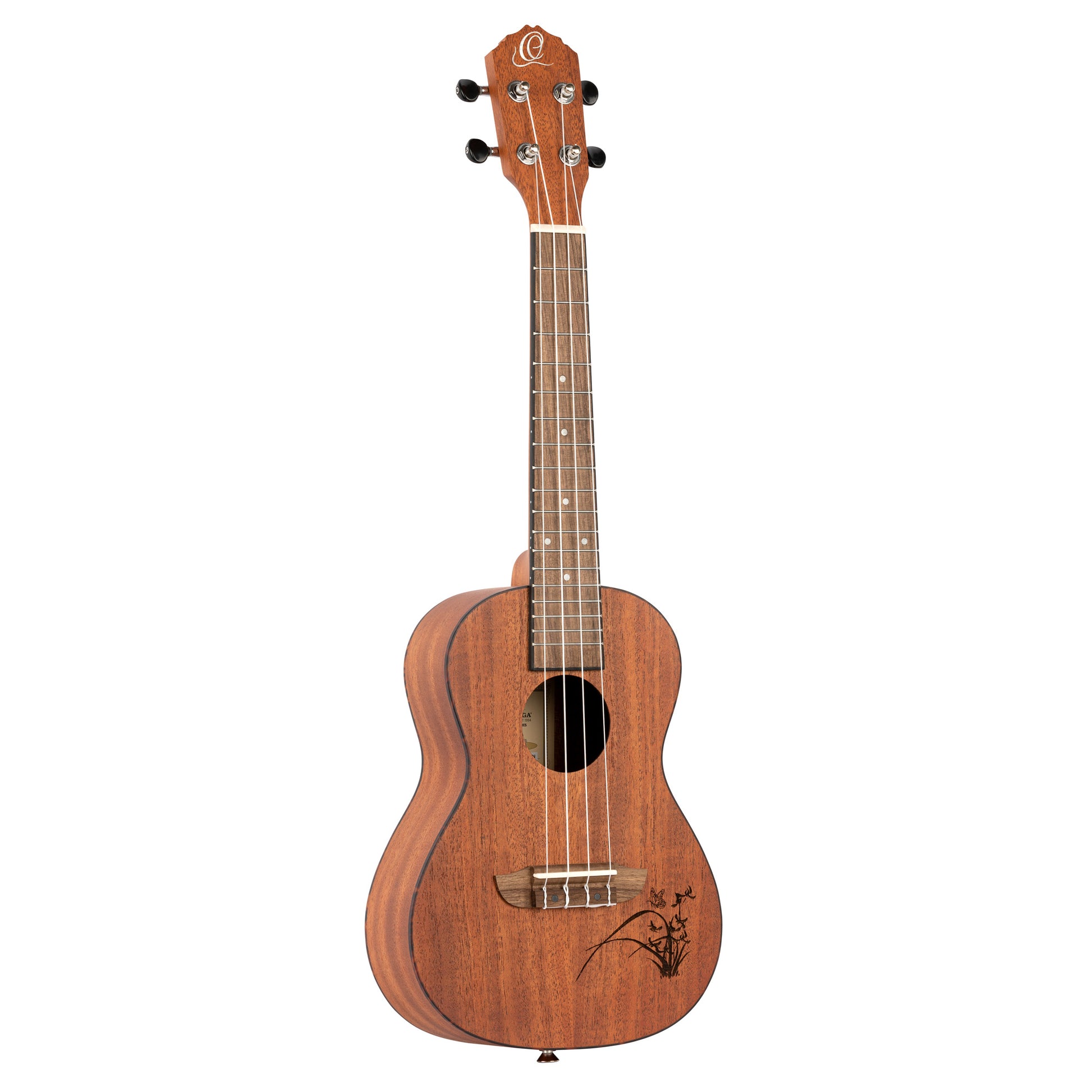 RU5MM, modèle Concert, table sapele avec motif, fond & éclisses sapele, manche acajou, naturel satiné