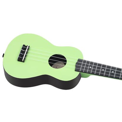 K2-TMO, pack ukulélé Soprano, table agathis, corps ABS galbé, manche okoumé, 12 frettes, accessoires, tomatillo satiné