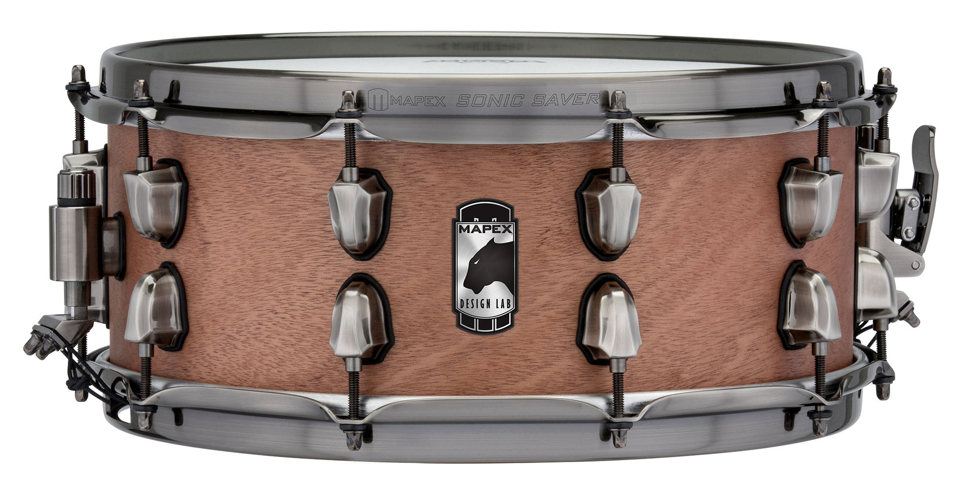 Caisse claire MAPEX Black Panther"The Heartbreaker" 14 X 6", acajou 8 PLIS, coquilles classiques, accastillage nickel brossé