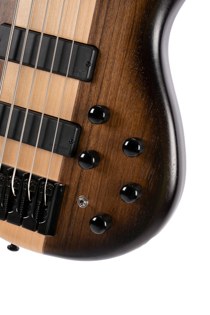 C5 Plus OVMH, corps acajou avec table ovangkol/érable, micros Bartolini MK-1 et préampli Markbass, brun antique dégradé