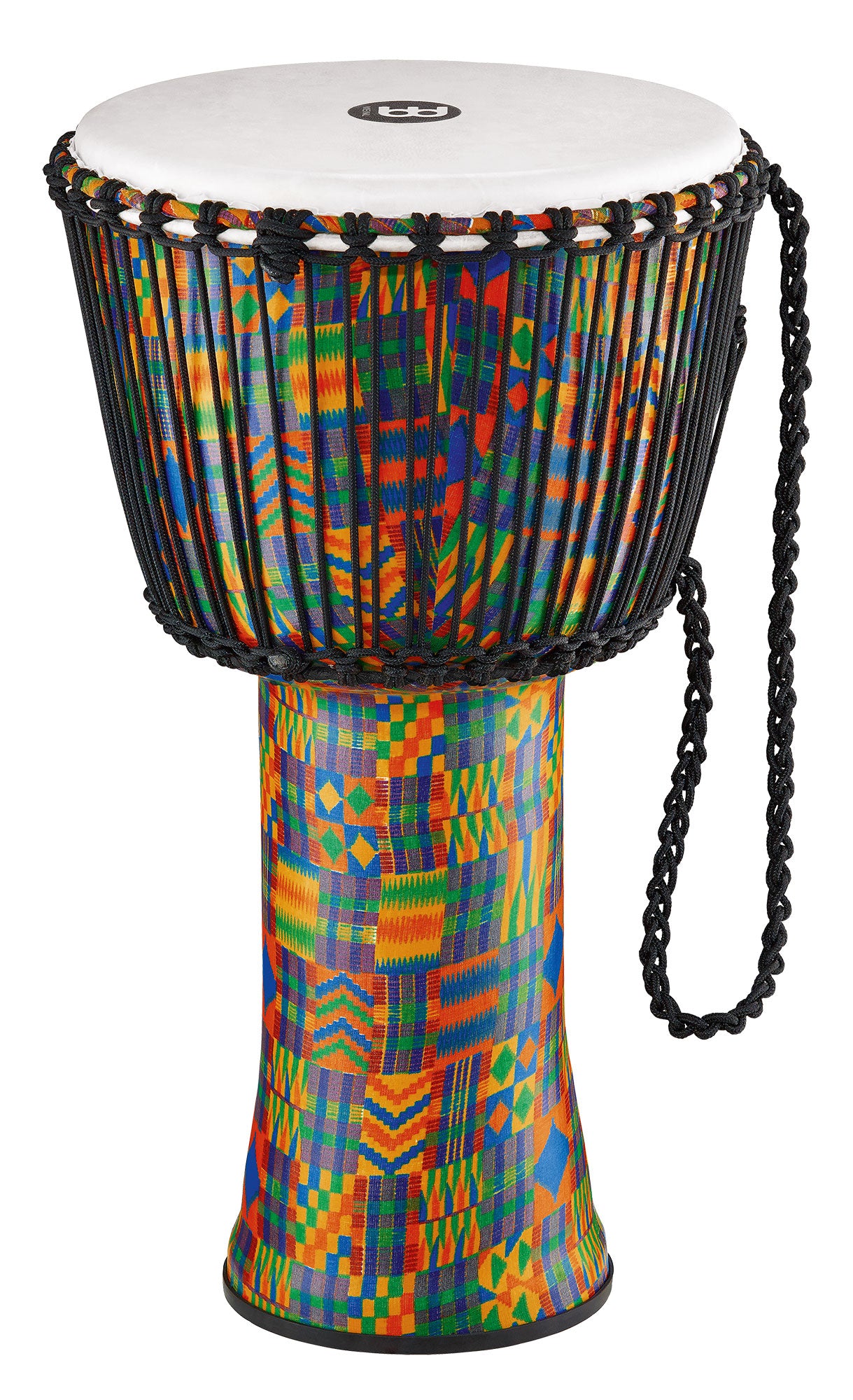 Djembé 14" Travel, fût et peau synthétiques, ultra léger, hauteur 66 cm, cordage nylon HTP 5mm pré-étiré, Kenyan Quilt