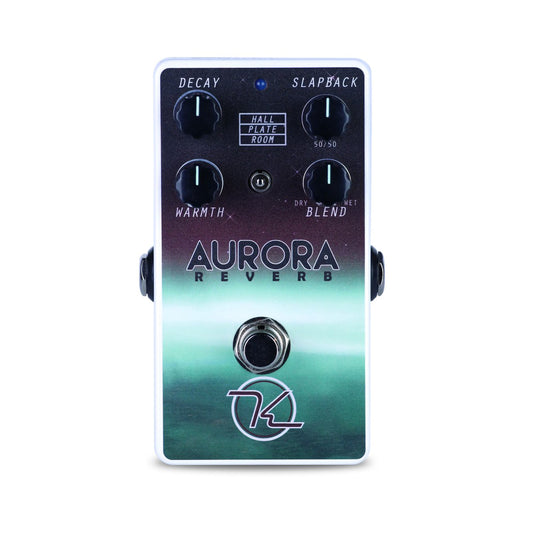 Pédale AURORA DIGITAL REVERB, réverb digitale 3 modes (hall/plate/room), blanc