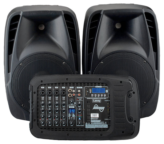 Système polyvalent complet AH2500D, 2x 500W avec enceintes 10", mixeur, 2 micros et câbles, effets intégrés, 18.7 kg, noir