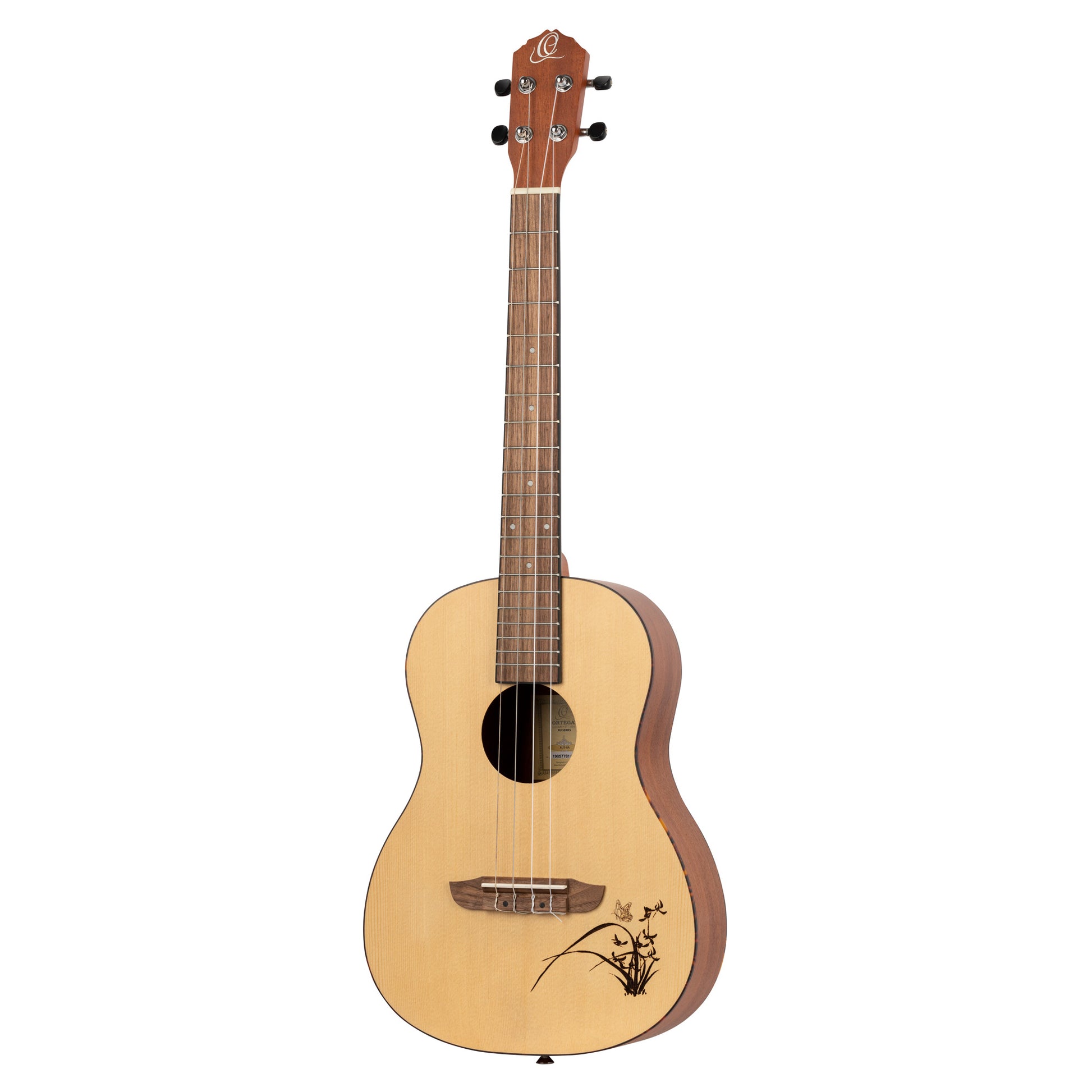 RU5-BA, modèle Baryton, table épicéa avec motif, fond & éclisses sapele, manche acajou, naturel satiné