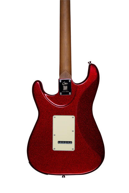 GTRS S800, corps tilleul, manche érable torréfié, touche palissandre, micros et processeur GTRS, metal red