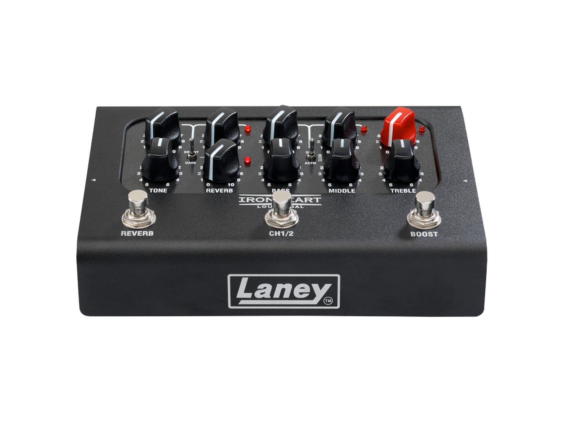 Ampli BCC-LOUDPEDAL-IMM 60W, 2 canaux, égalisation 3 bandes, switch Boost, Reverb, Tone, sortie DI, avec alimentation 24V, noir