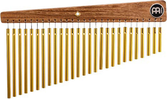 Chimes 27 barres, simple rang, alliage aluminium anodisé doré, ambre