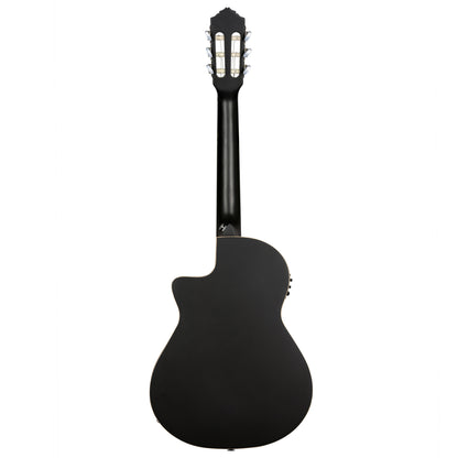 RCE12534-SBK, corps Thinline, pan coupé, EQ Magus X/G, table épicéa, f/e acajou, sillet 45 mm, housse, noir satiné