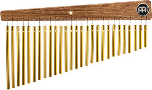 Chimes modèle Studio, 27 barres fines dorées, alliage aluminium anodisé doré, ambre
