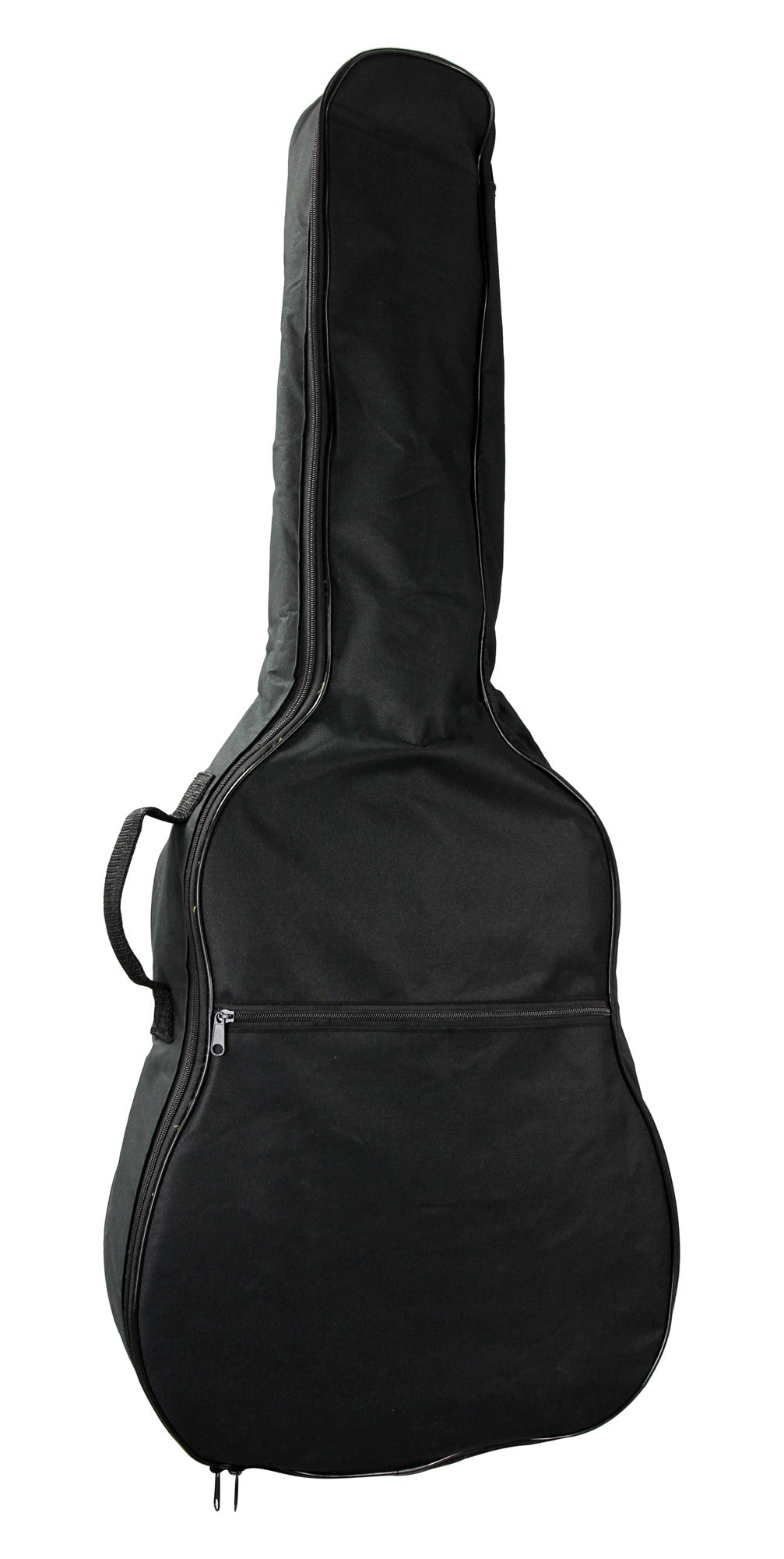 Housse guitare classique 3/4, rembourrée 5 mm, poignée, courroies réglables, renfort à la base, poche extérieure, noir