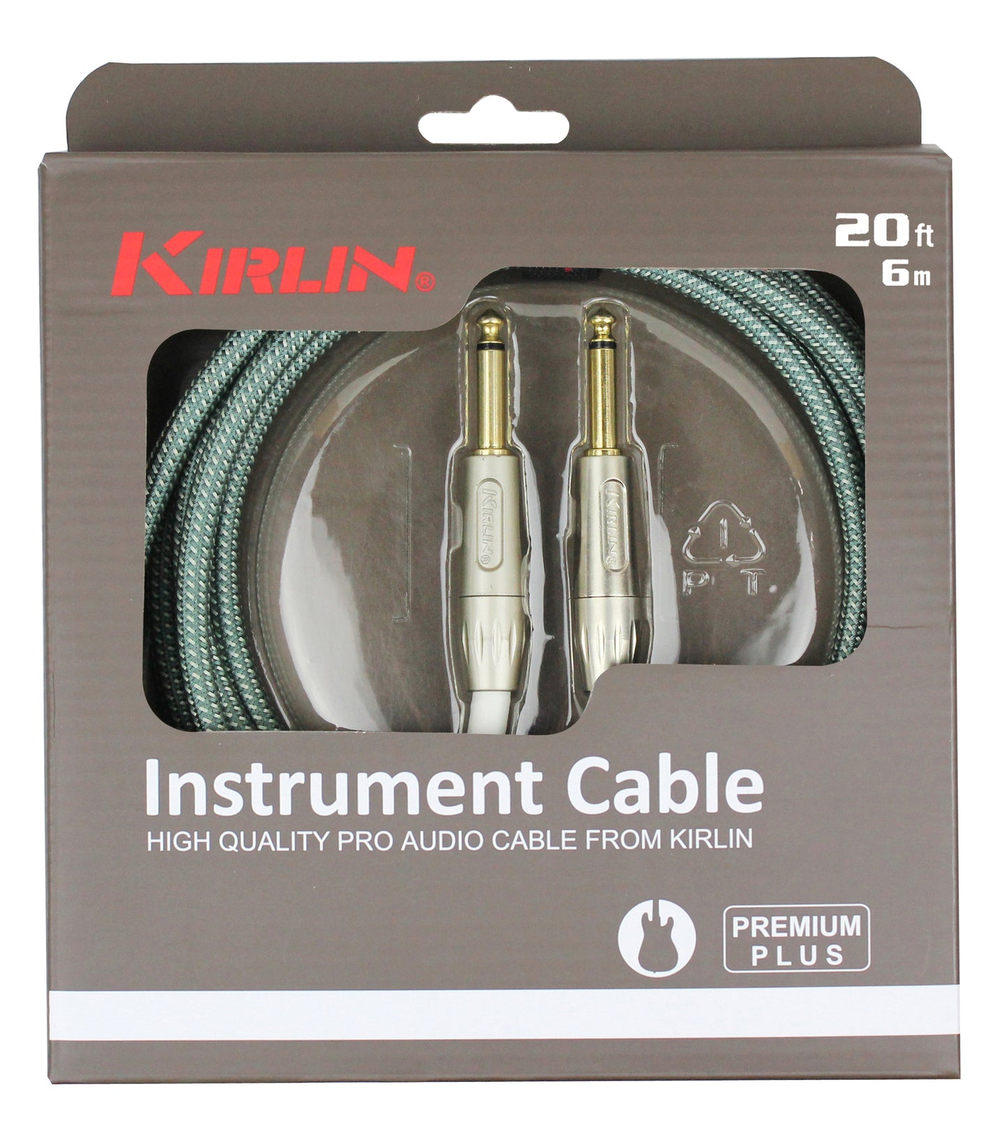 Câble instrument PREMIUM PLUS Jack/Jack, 6 mètres, olive