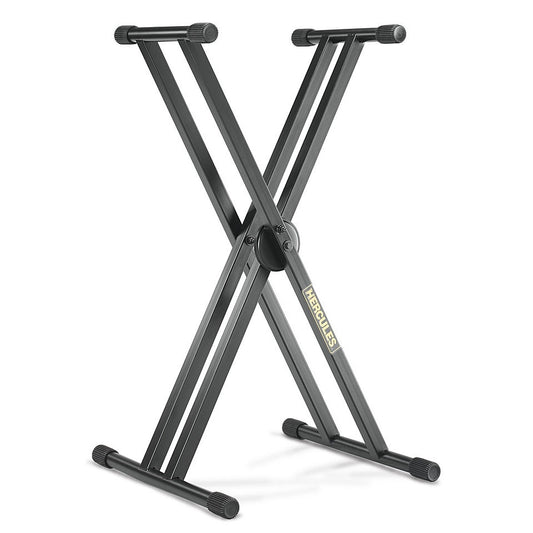 Support simple clavier en double X, système EZ-LOK 5 niveaux et tubes acier 25.4 mm
