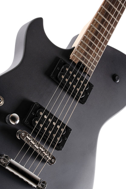 MBM-2H-LH, signature Matt Bellamy, corps tilleul, manche érable à radius compensé, micros Manson,"Kill" bouton, gaucher, noir