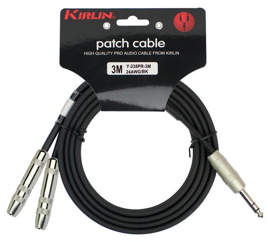 Câble patch MEDIUM Jack stéréo/2x Jack femelle mono, 3 mètres, noir