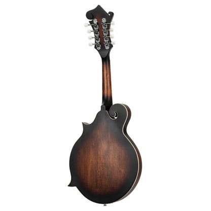 RMFE30, mandoline 8 cordes style F, micro simple, table épicéa, fond & éclisses érable, manche érable, whiskey burst satiné