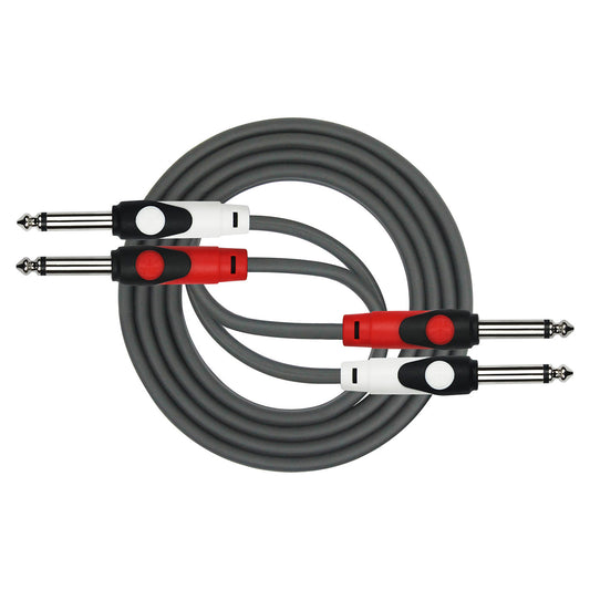 Câble patch LIGHT GEAR 2x Jack mono/2x Jack mono, 3 mètres, noir