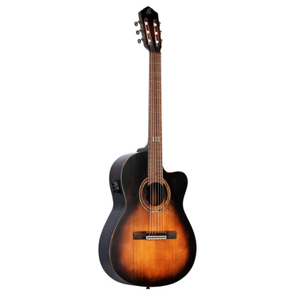 DS SUITE C/E, modèle Slim Neck à caisse fine, EQ MagusPro, table épicéa massif, f/e acajou, tobacco sunburst satiné vieilli