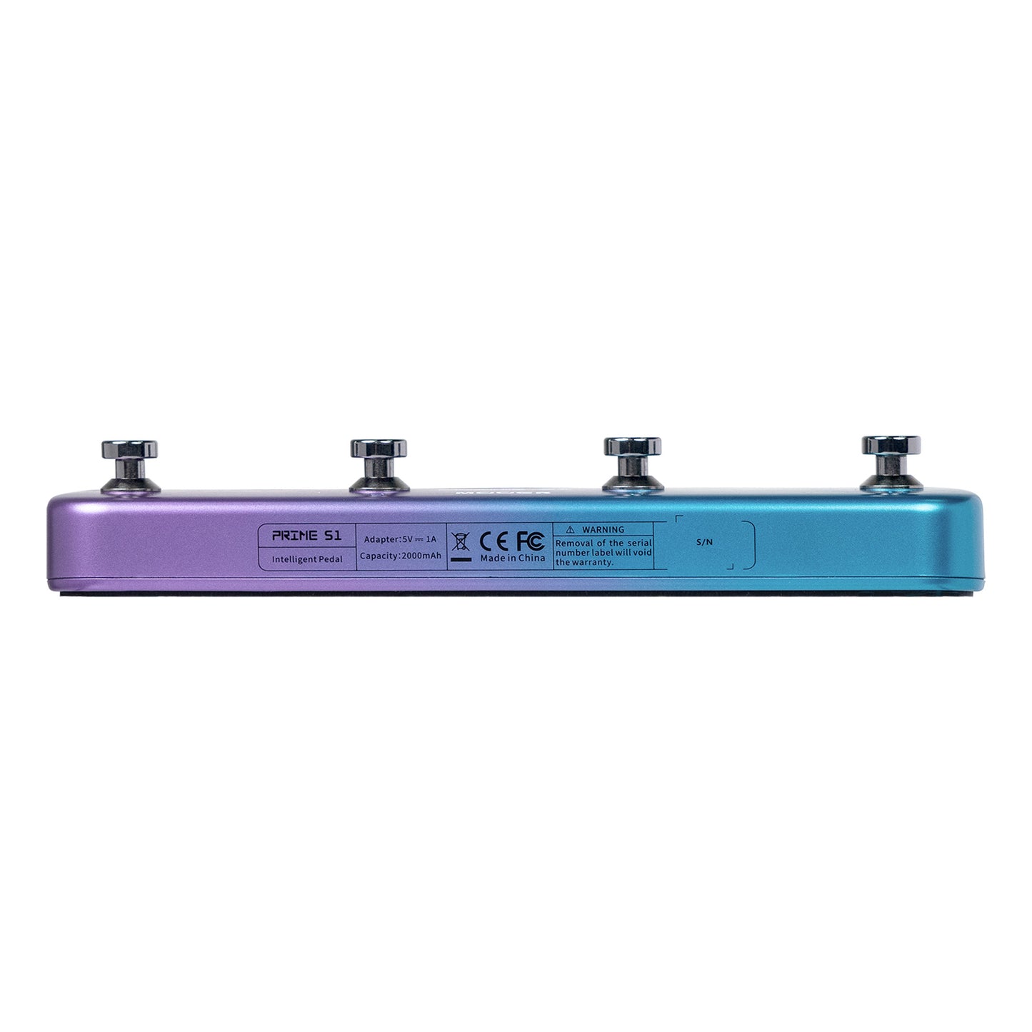 Multi-effets PRIME S1, 126 effets de guitare, accordeur, métronome, boite à rythmes, looper, bluetooth, bleu violet pailleté