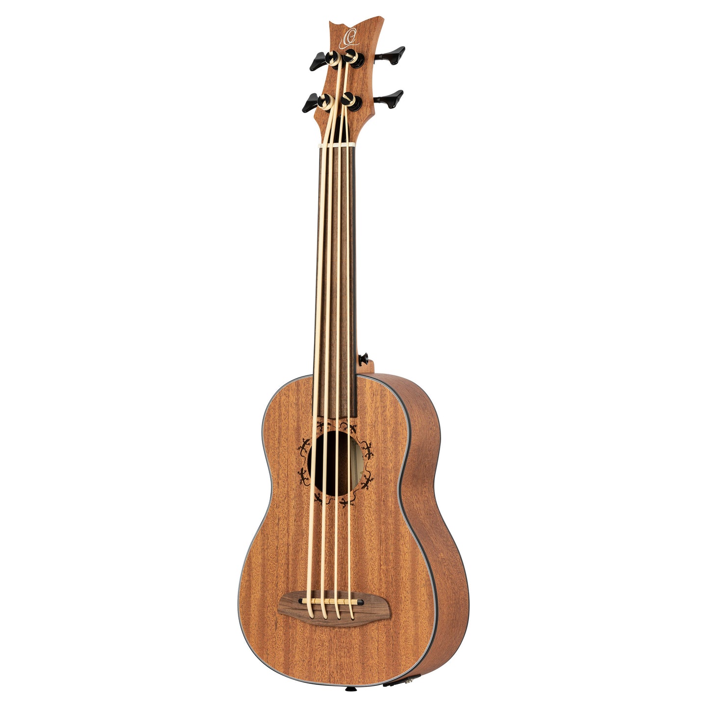 LIZZY, modèle fretless ligné, EQ MagusUkebass, table acajou, fond & éclisses acajou, manche acajou (45 mm au sillet), housse