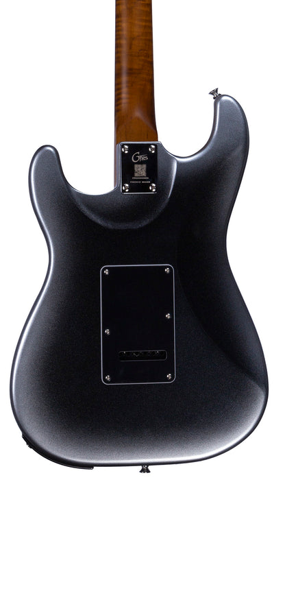 GTRS P800, corps aulne, manche érable flammé torréfié, touche palissandre, micros et processeur GTRS, dark silver