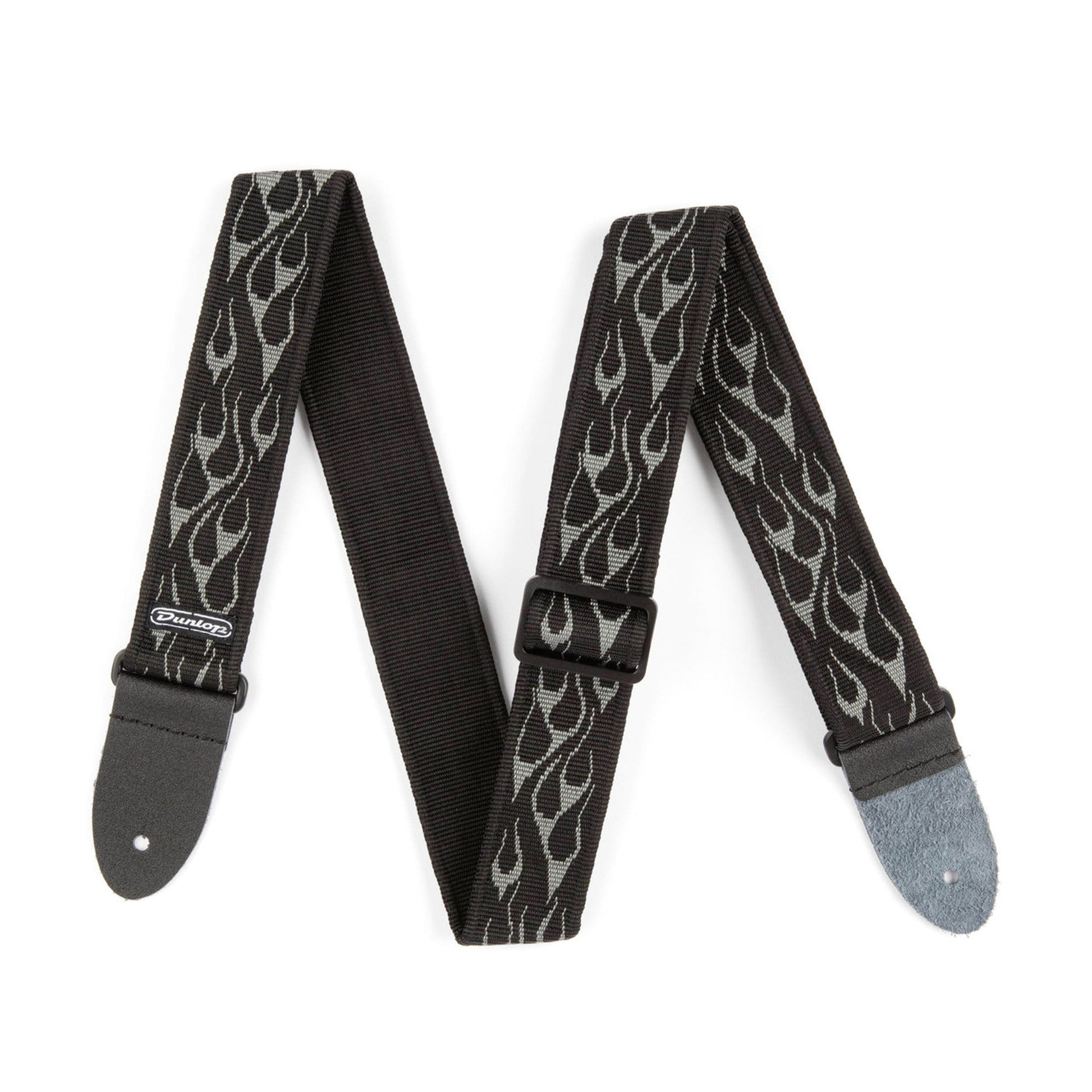 Courroie nylon modèle FLAMME, largeur 5 cm, noir et gris