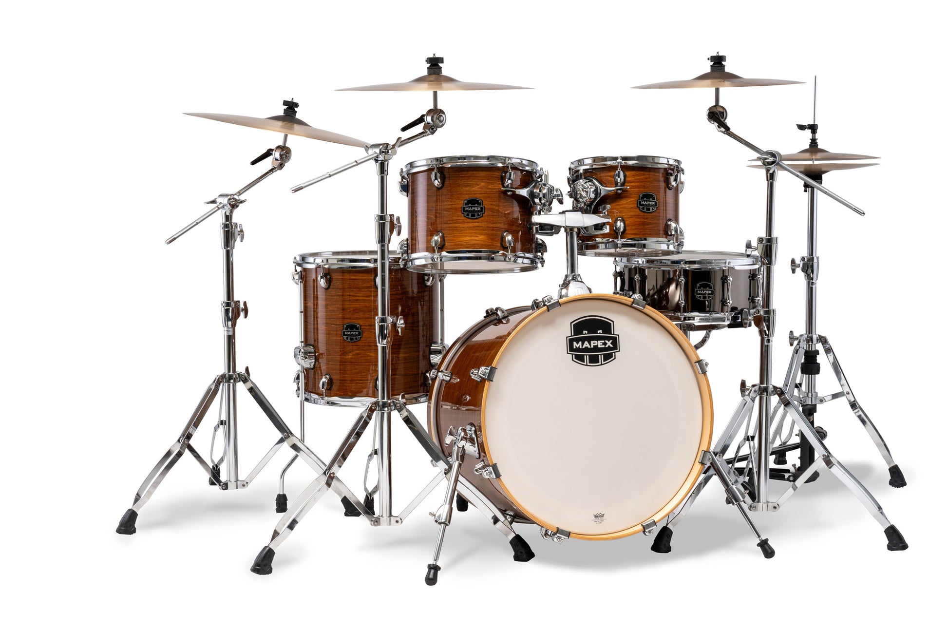 Batterie Mapex Armory fusion 5 fûts, bouleau et érable, sans accessoires, Roasted Chesnut