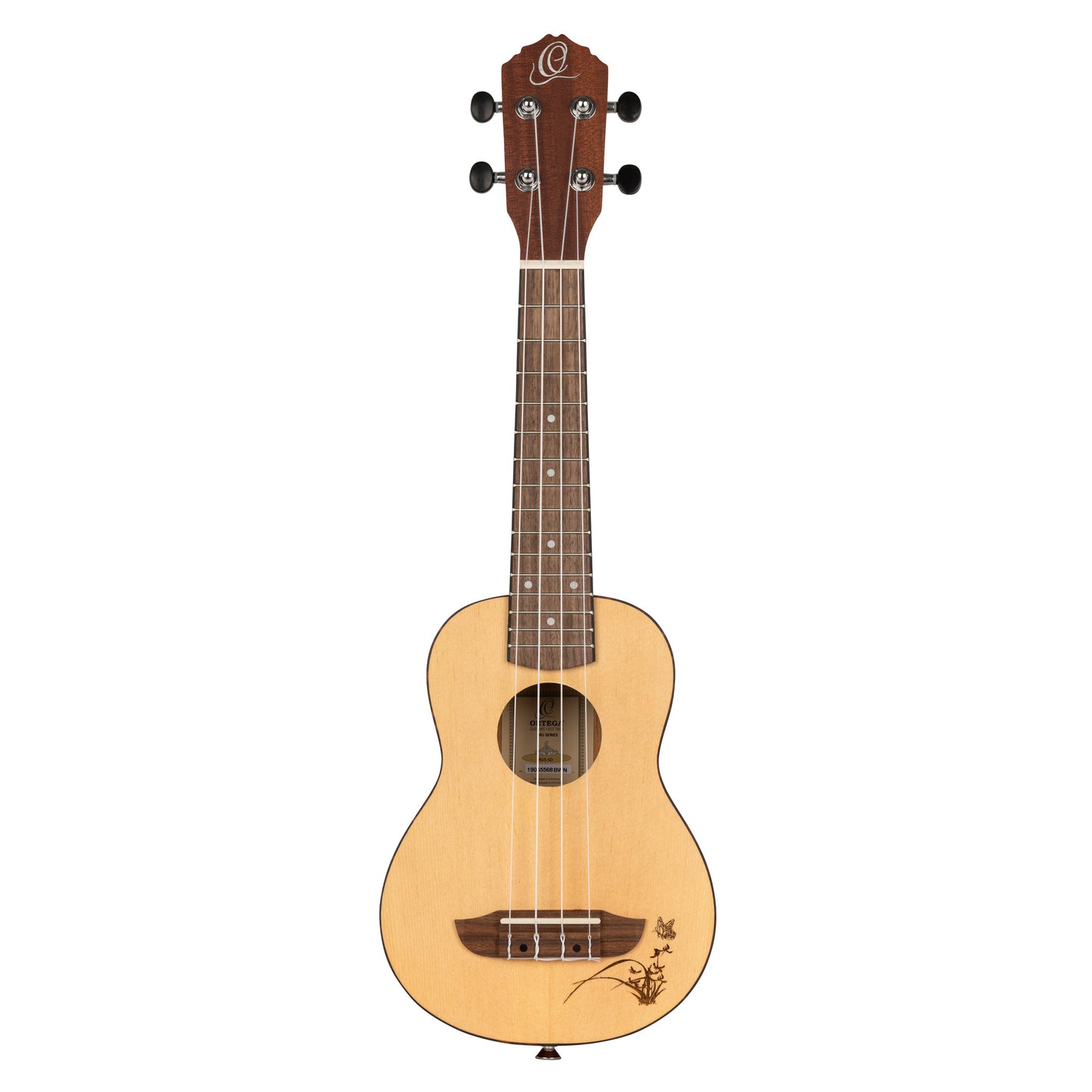 RU5SO, modèle Soprano, table épicéa avec motif, fond & éclisses sapele, manche acajou, naturel satiné