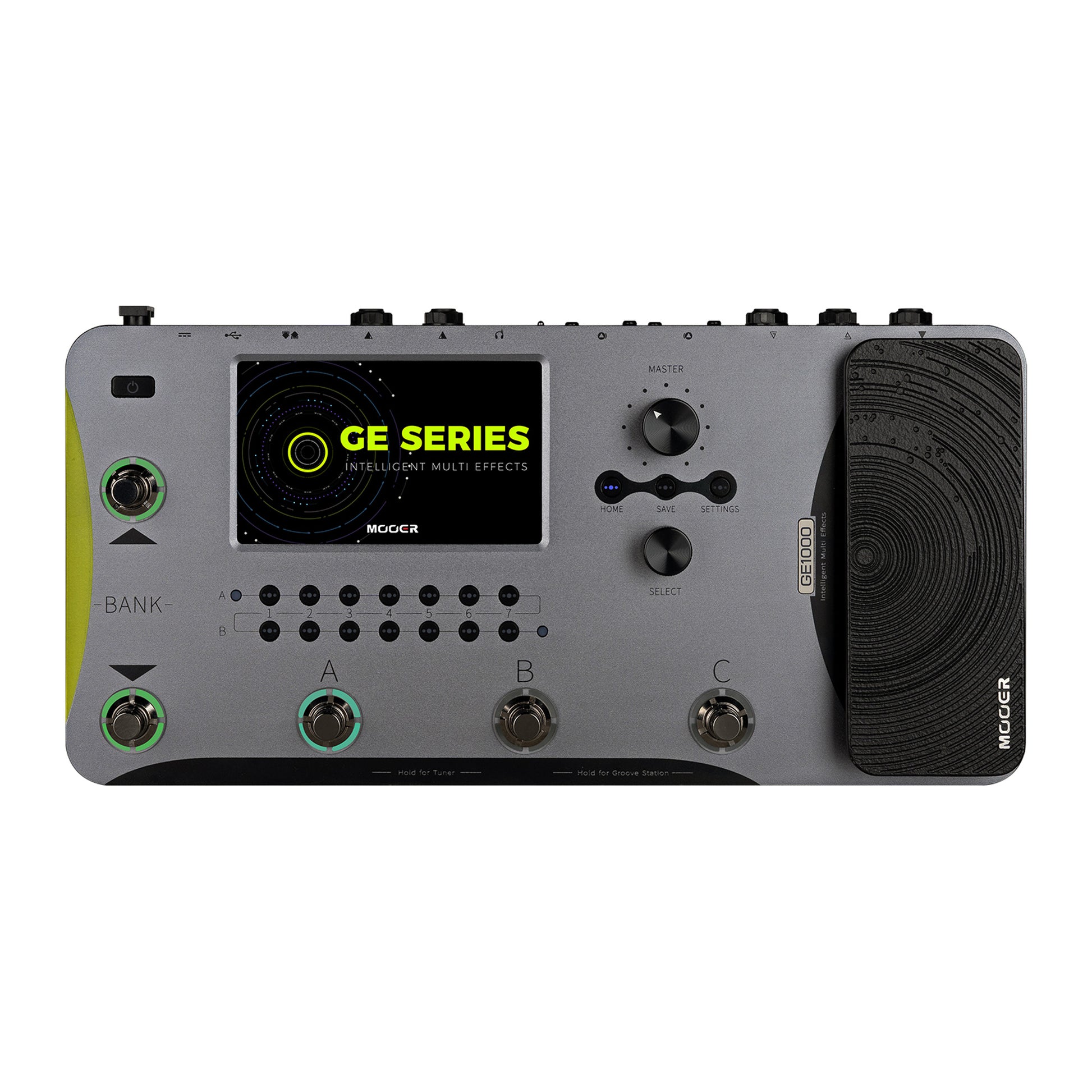 Pédalier multi-effets GE1000, fichiers MNRS provenant du cloud GE (IR, 2048pts d'échantillonnage), 255 presets utilisateur, noir