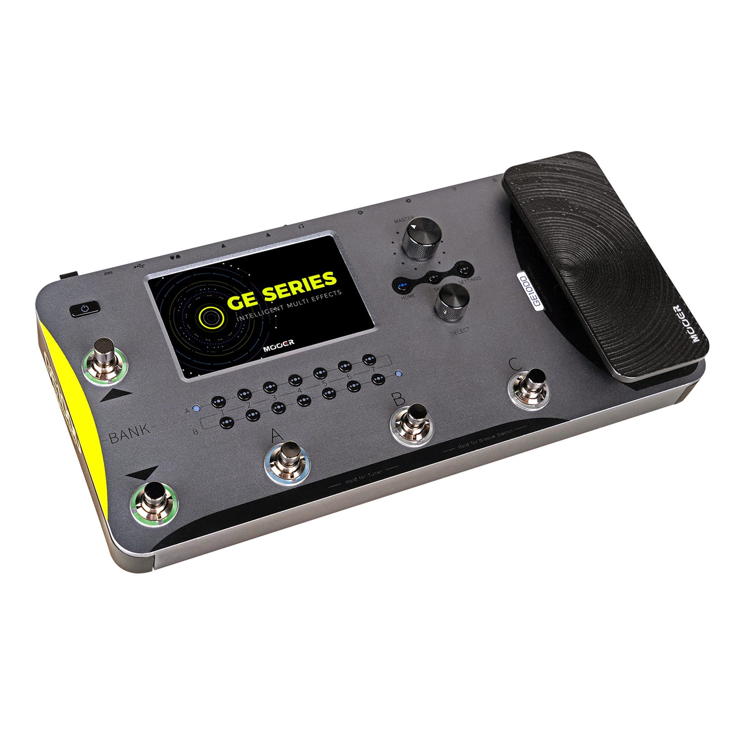 Pédalier multi-effets GE1000, fichiers MNRS provenant du cloud GE (IR, 2048pts d'échantillonnage), 255 presets utilisateur, noir