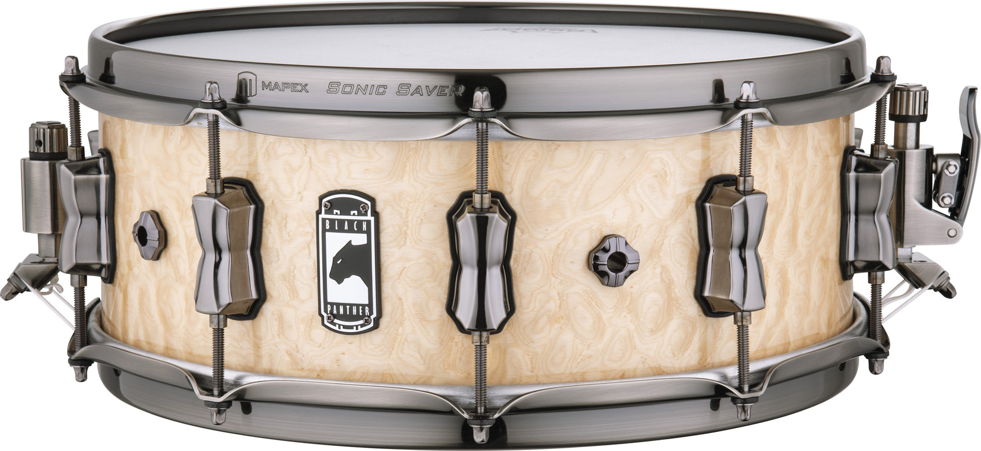 Caisse claire Mapex Black Panther"Pegasus" 14 x 5.5", accastillage chromé.