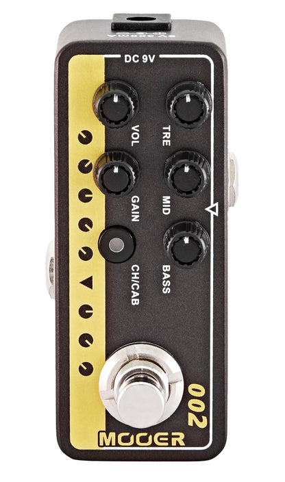 Pédale UK GOLD 900, préampli numérique type Classic British Crunch, deux canaux, EQ 3 bandes par canal, noir et or