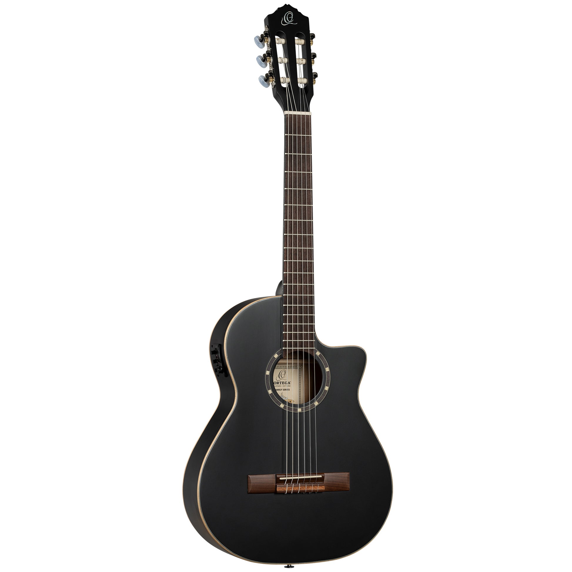 RCE12534-SBK, corps Thinline, pan coupé, EQ Magus X/G, table épicéa, f/e acajou, sillet 45 mm, housse, noir satiné