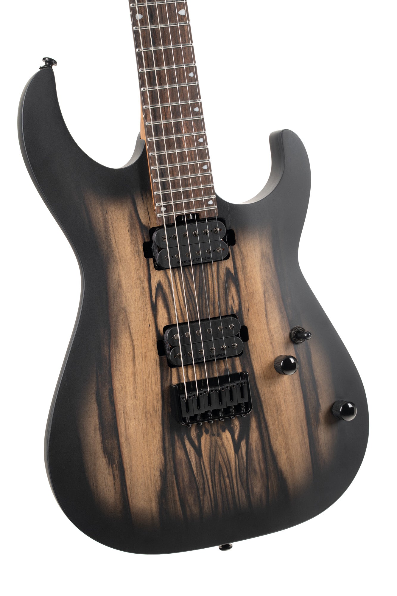 KX500, modèle 6 cordes, corps acajou, table ébène"Pale Moon", touche ébène de Macassar, Sentient Nazgul, natural black burst