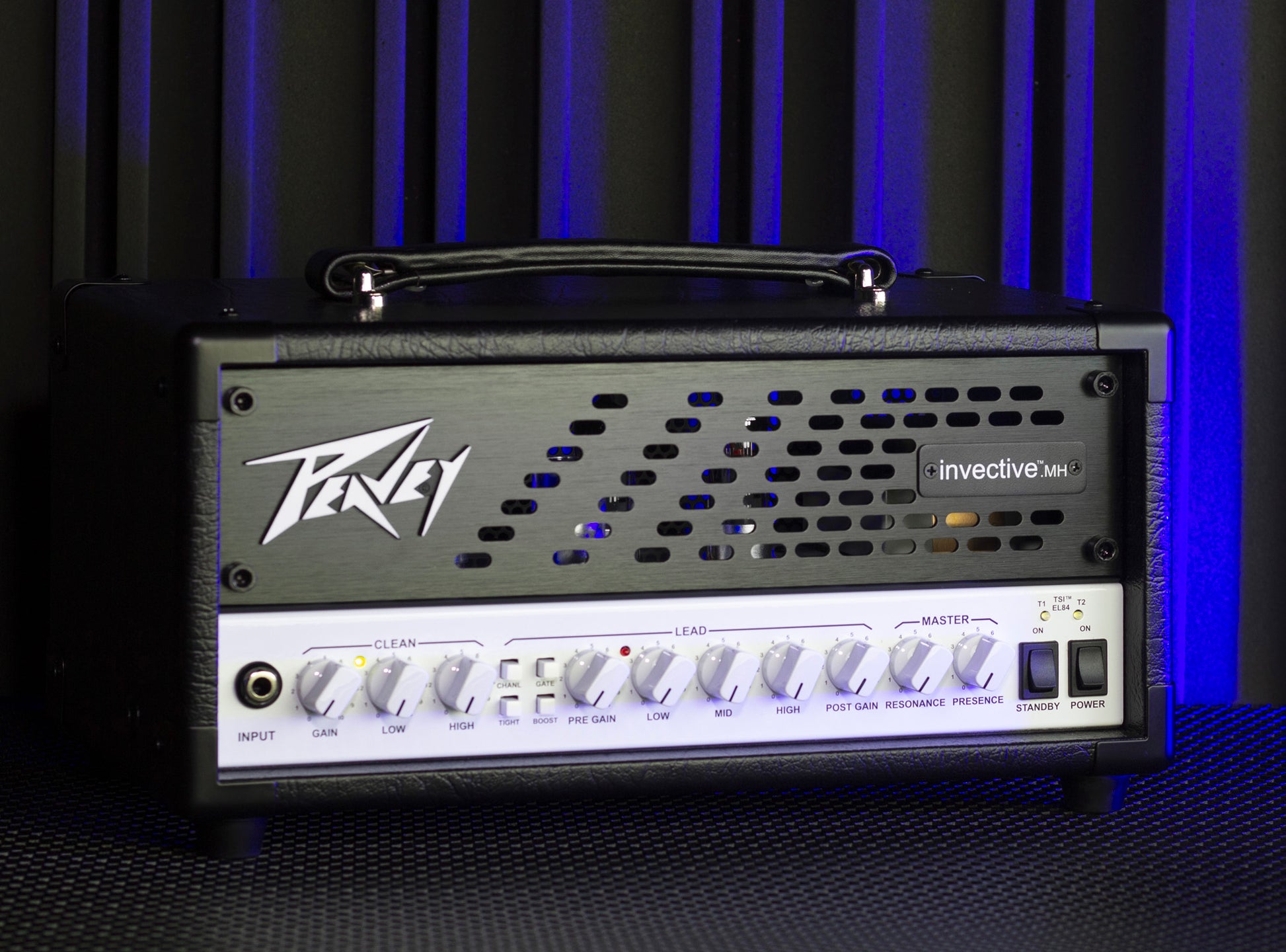 Tête amplifiée à lampes compact 20W, 2 canaux, EQ 3 bandes, sortie DI, finition noir