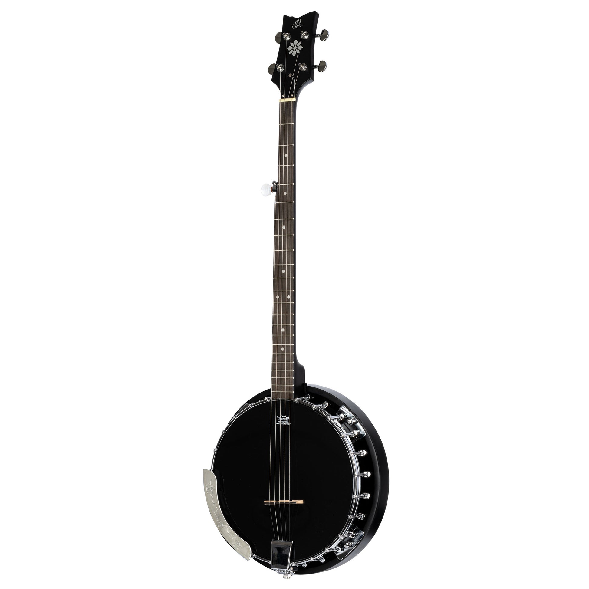 OBJ250, banjo 5 cordes, 24 tirants, cercle acajou, manche acajou, résonateur acajou, housse, noir satiné