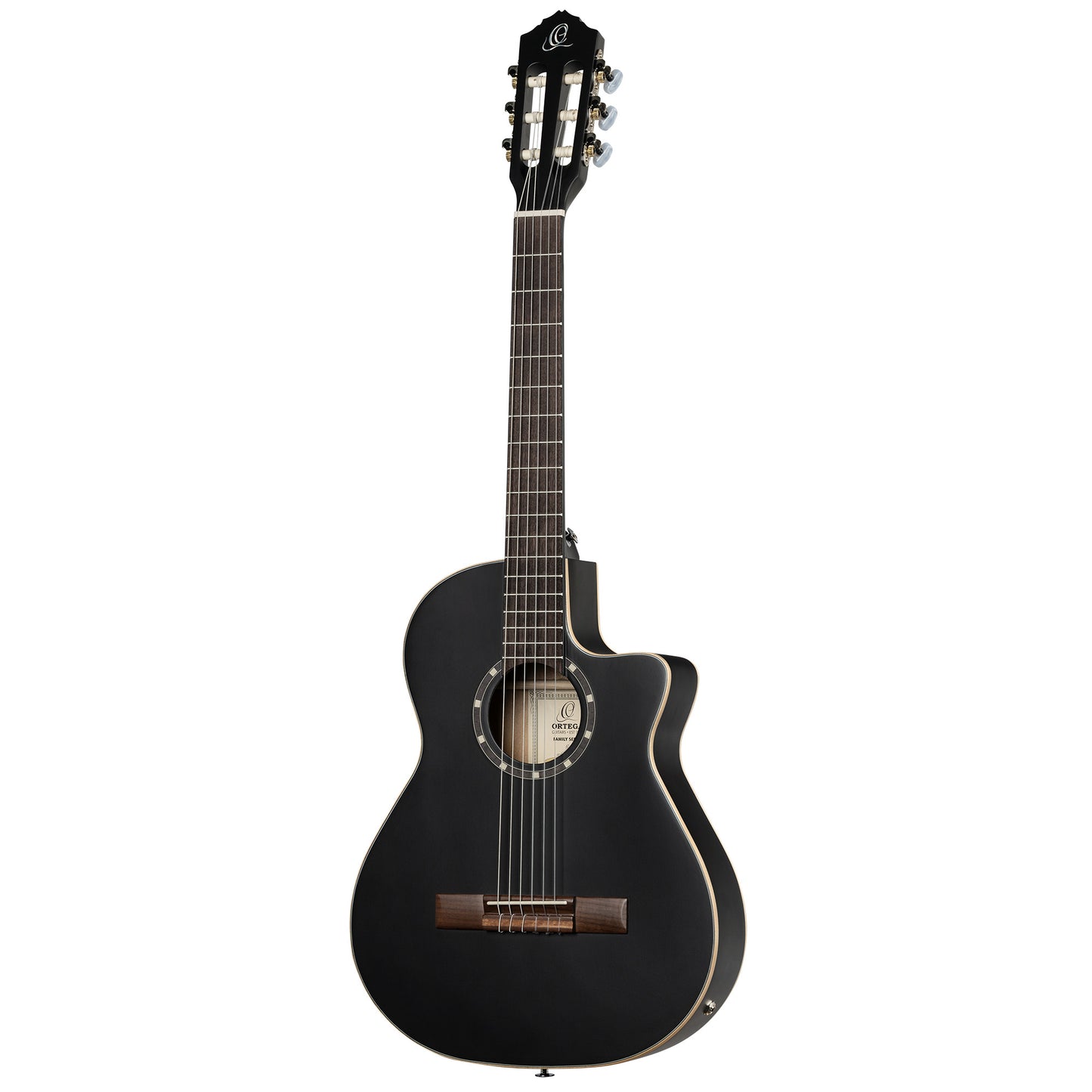 RCE12534-SBK, corps Thinline, pan coupé, EQ Magus X/G, table épicéa, f/e acajou, sillet 45 mm, housse, noir satiné