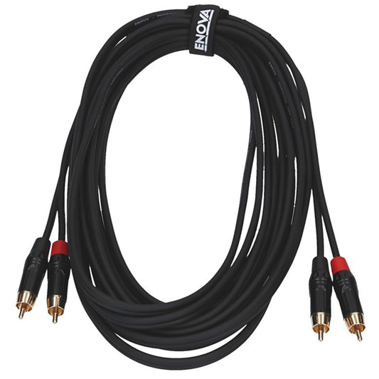 Câble patch 2x RCA mono/2x RCA mono, 3 mètres, noir