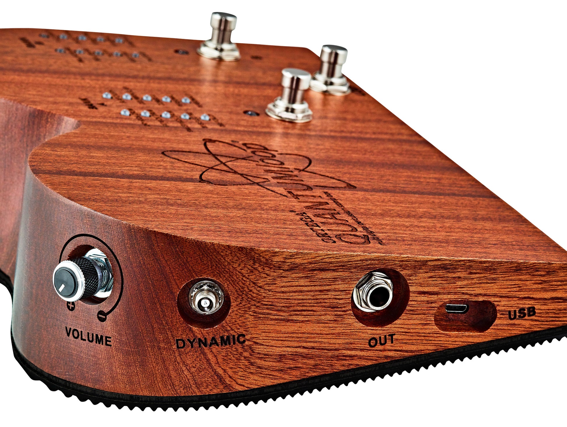 Pédale multi-percussions et looper QUANTUM LOOP, boitier acajou massif, 16 sons de percussions, adaptateur 9V inclus